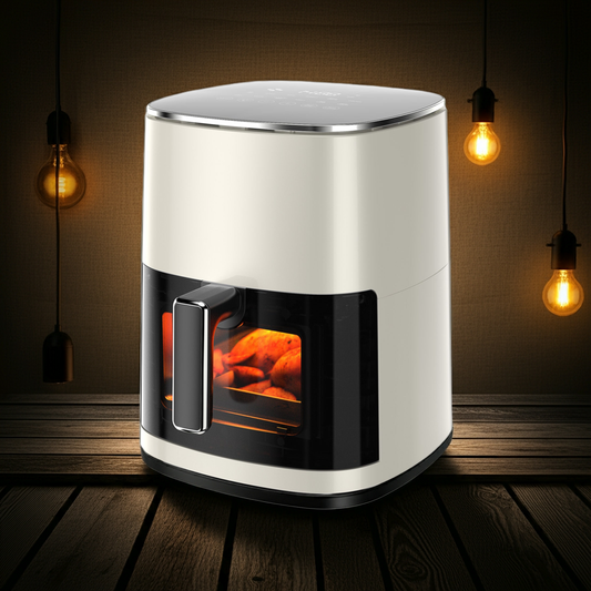 Air Fryer 6 Quart Capacity With Window Square Air Fryer 12-in-1 Air Fry, Roast, Reheat, Dehydrate, Bake, Steam With 400F