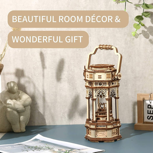 Robotime Rokr 3D Wooden Puzzles DIY Musical Box Building Kit Mechanical Models To Build - Victorian Lantern